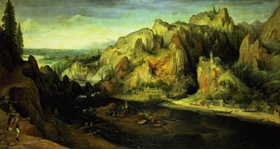 Mountain Landscape with a Surprise Attack, c.1585 by Lucas van Valckenborch